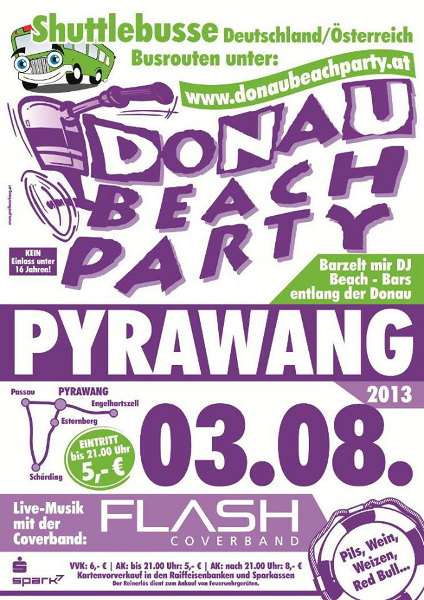 Flyer Donau Beach Party Pyrawang 2013