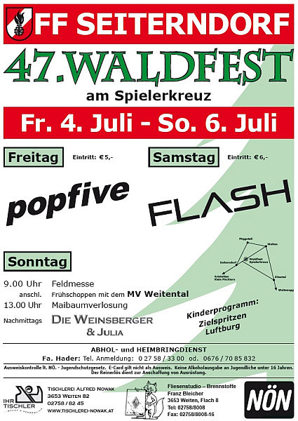 Waldfest Seiterndorf Flyer